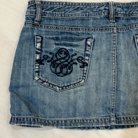 Billabong size 11 Jean Mini Skirt Casual Chic waist 34.5” - Picture 7 of 16